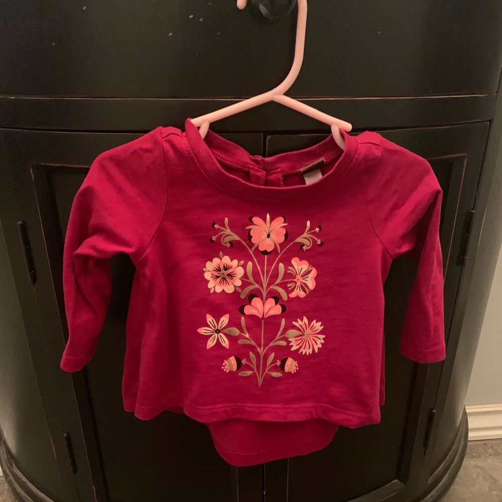 Tea Collection: High-low baby shirt, burgundy